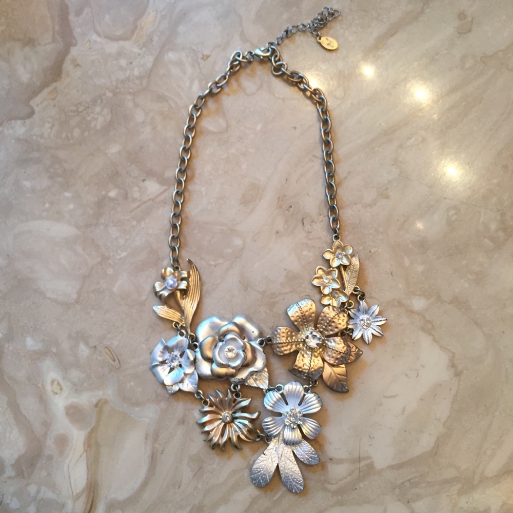 Silver & Gold Flower Necklace